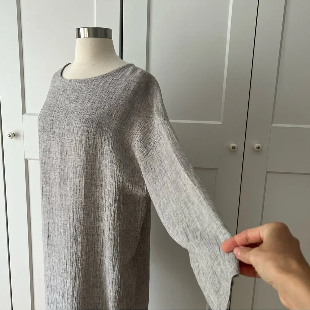 Elizabeth Suzann Lara Linen Grey Long Dress sz. XS - Picture 3 of 11
